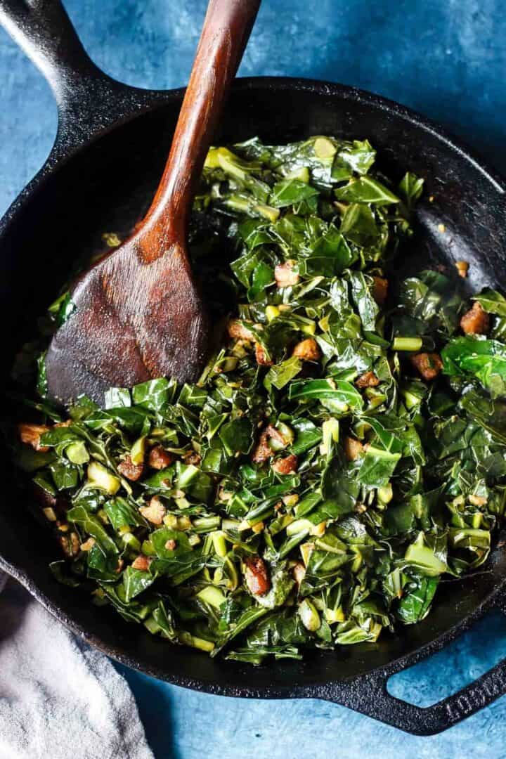 Pork Belly Collard Greens 🥬 (lowcarb recipe) Cast Iron Keto