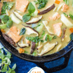 Keto Curry Skillet with Salmon Pinterest Collage