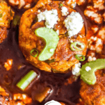 Keto Buffalo Chicken Meatballs Pinterest Collage