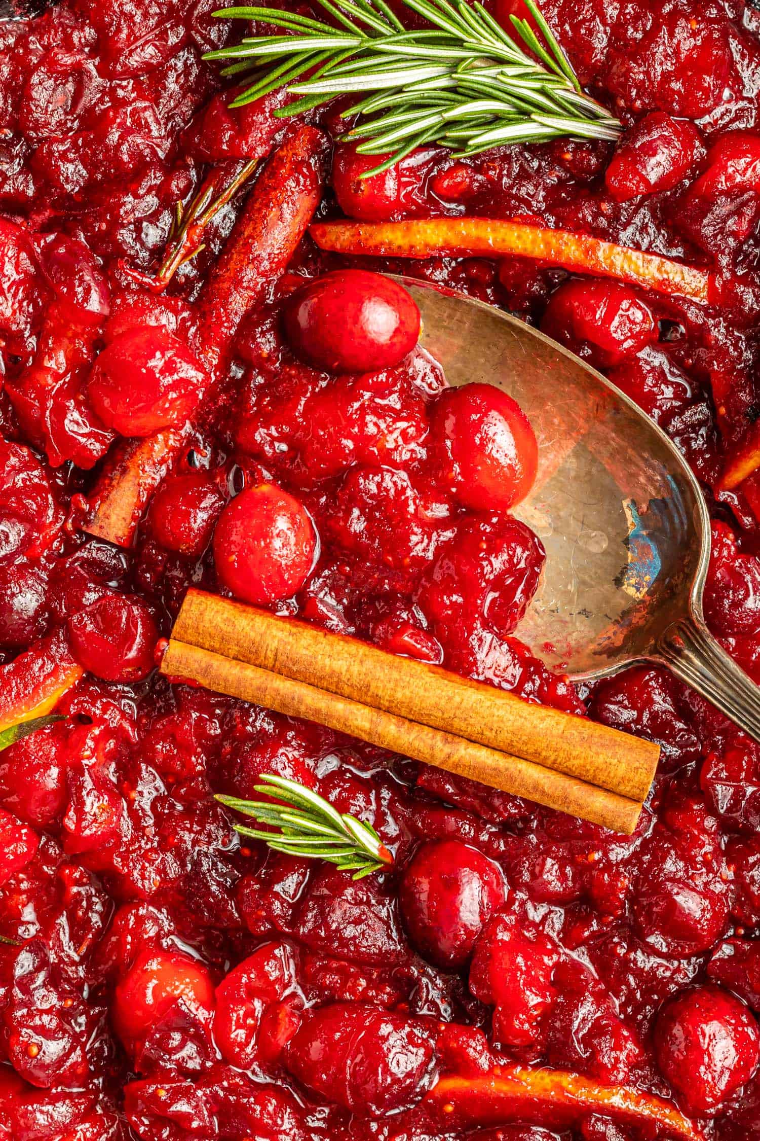 Keto Cranberry Sauce with a spoon