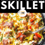 Keto Cheesy Cabbage Sausage Skillet Pinterest Graphic