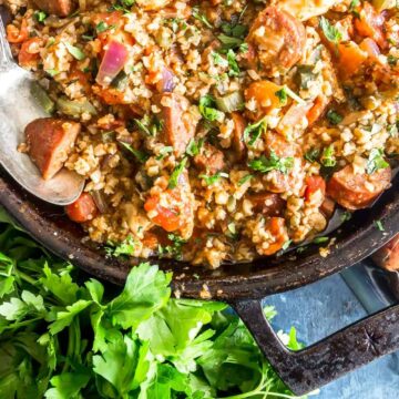 Keto Jambalaya in skillet