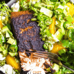Cajun Salmon with Avocado Orange Salad Pinterest Graphic