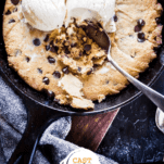 Keto Browned Butter Chocolate Chip Skillet Cookie Pinterest Graphic