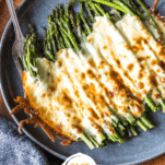 Easy Keto Cheesy Asparagus Pinterest Collage
