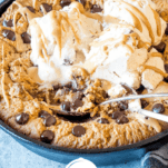 Keto Chocolate Chip Peanut Butter Skillet Cookie Pinterest Graphic