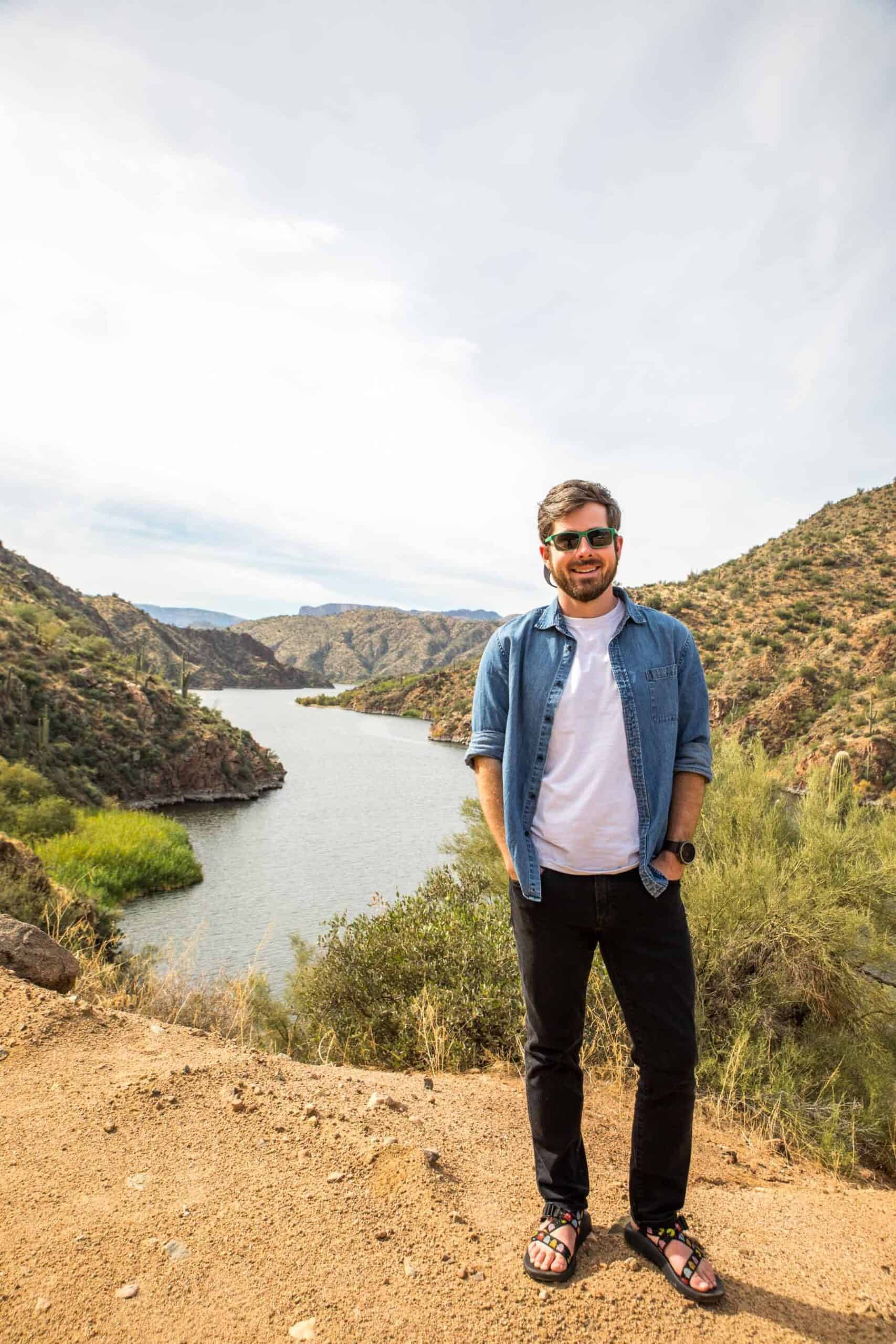 Alex standing at a lookout on the Apache Trail in Arizona