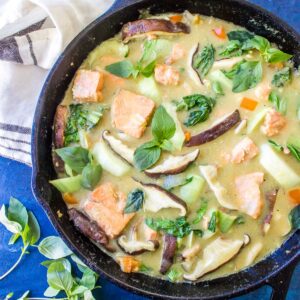 Keto Curry Skillet with Salmon