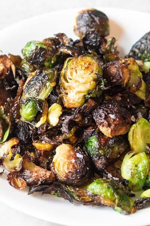 Fried Brussels Sprouts on plate