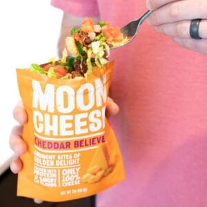 Keto Taco in a Bag with a fork scooping some out