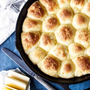 Baked rolls in cast iron skillet