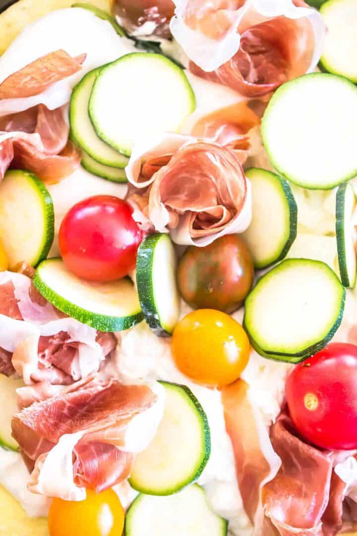 Keto Skillet Market Pizza close-up