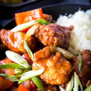 Close-up: Finished Dish Keto Sweet and Sour Chicken