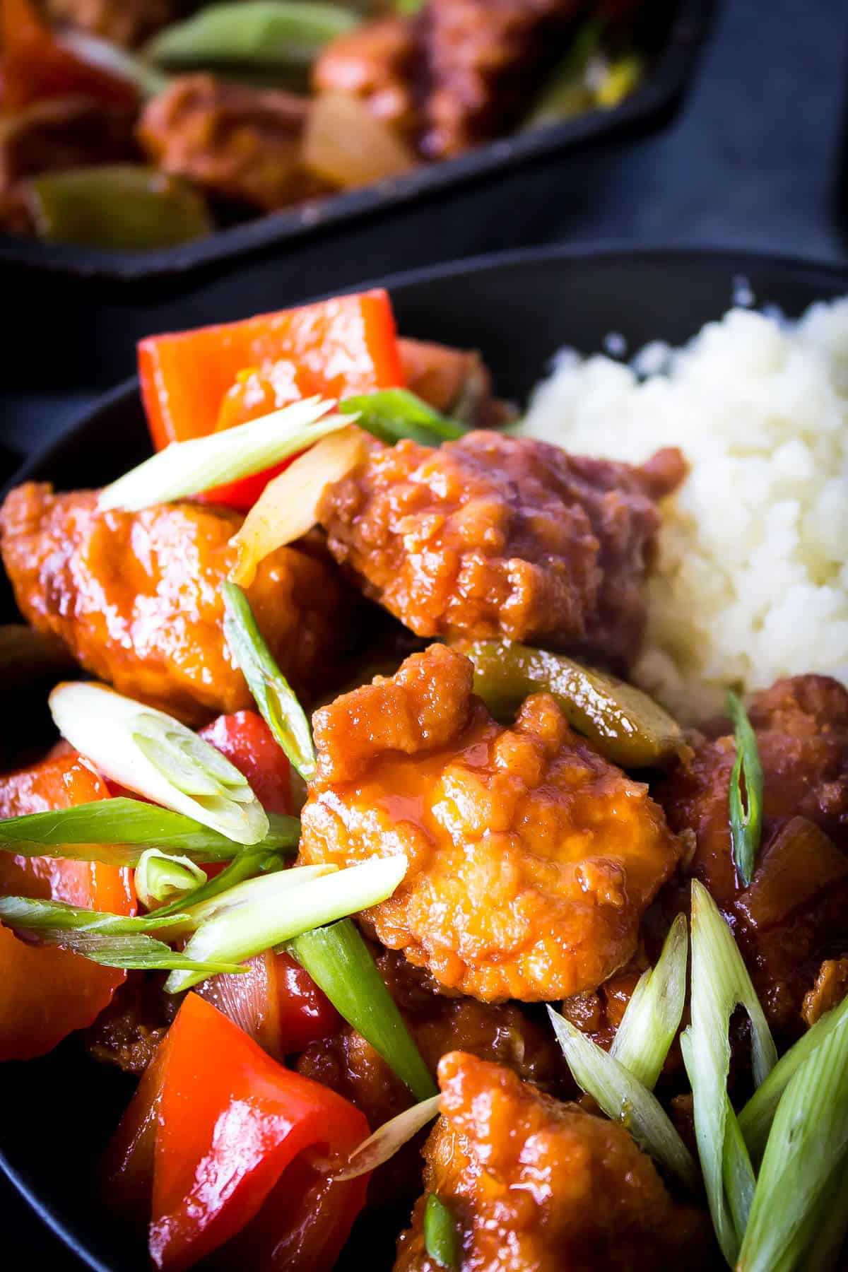Close-up: Finished Dish Keto Sweet and Sour Chicken