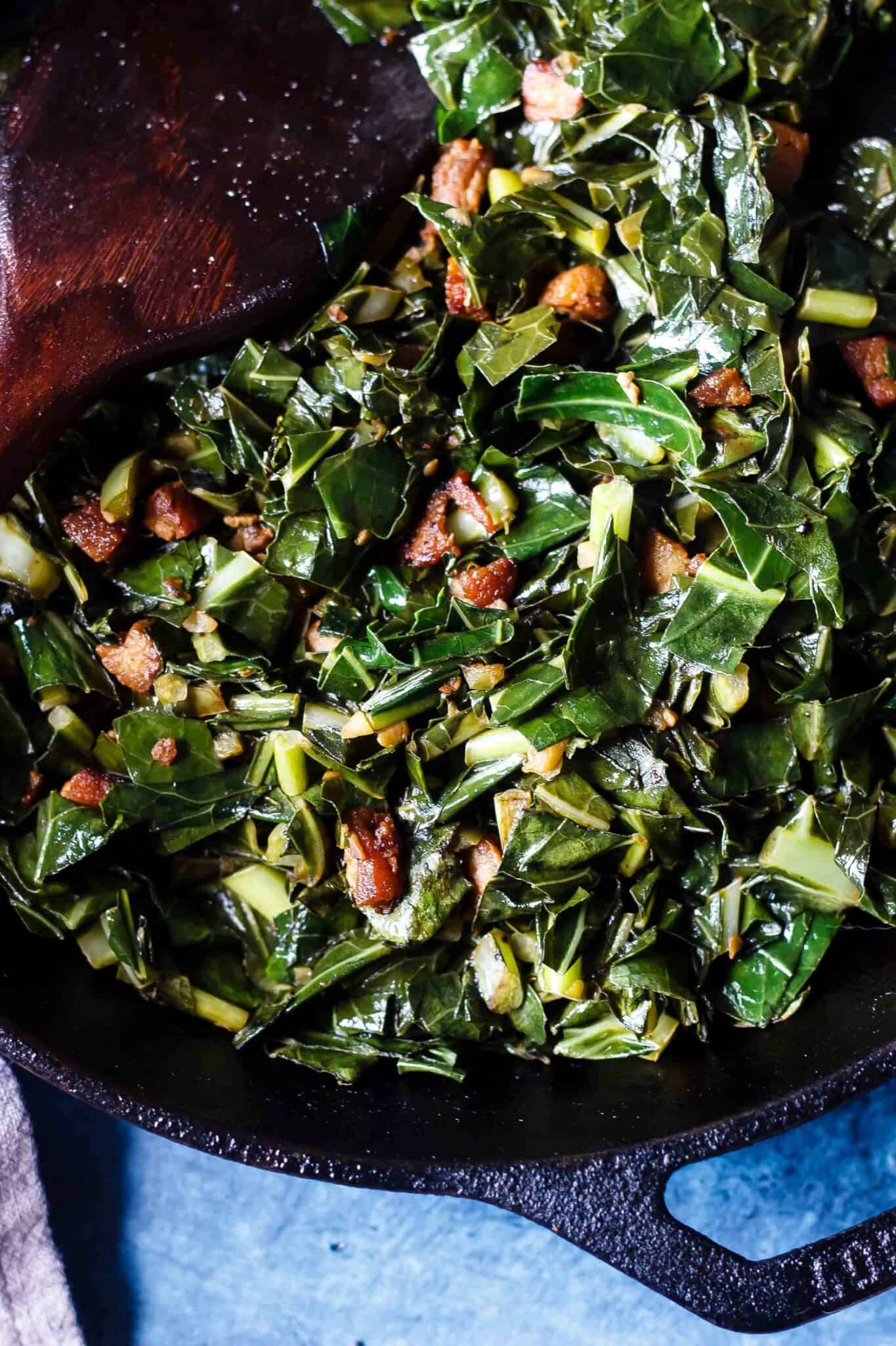 Pork Belly Collard Greens 🥬 (lowcarb recipe) Cast Iron Keto