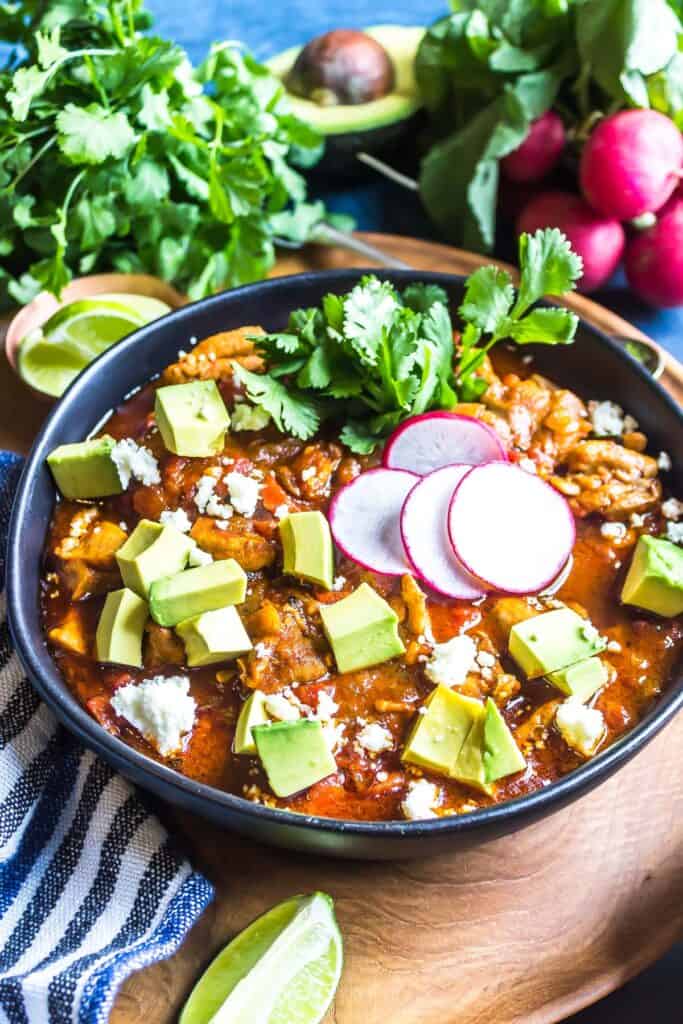 Close up of Keto Chipotle Chicken Stew