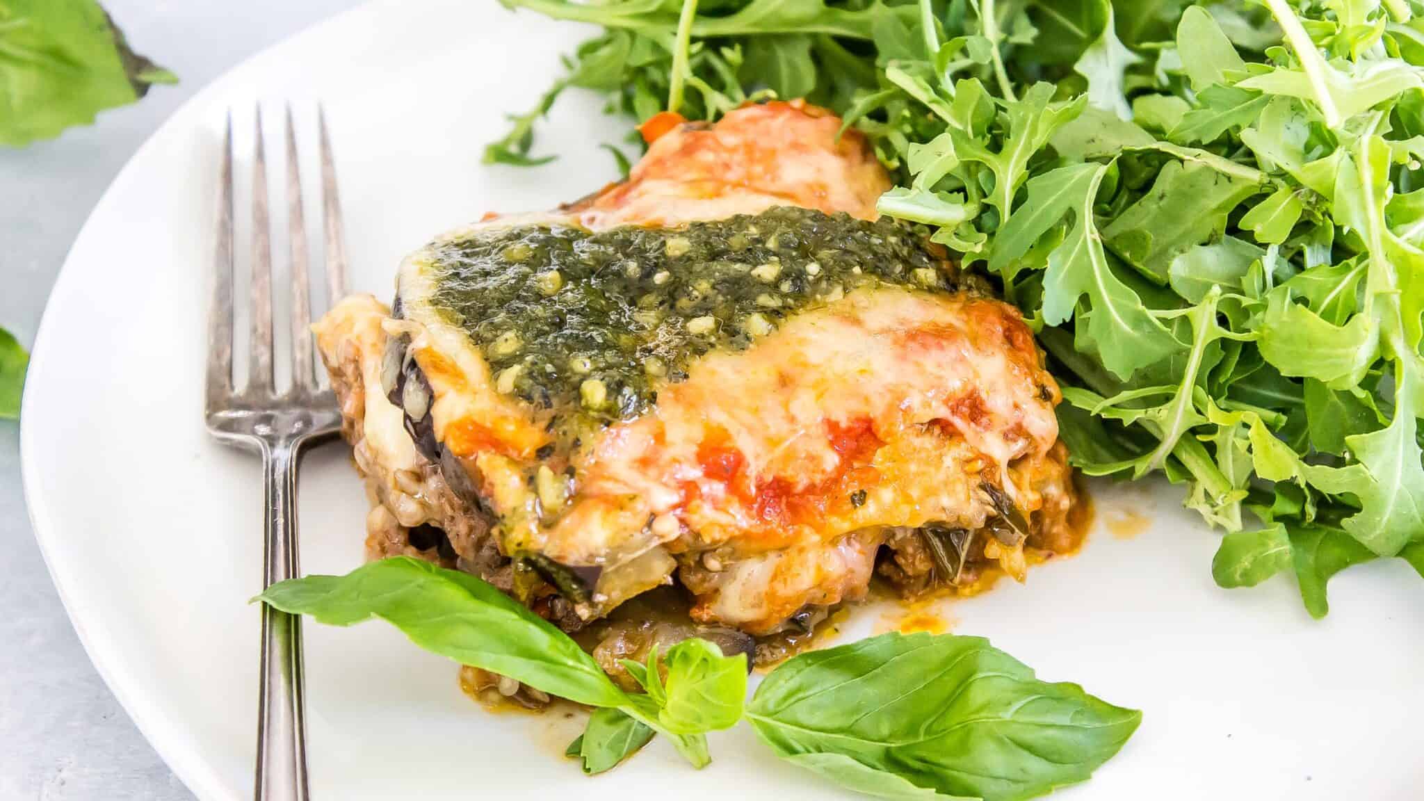 Keto Pesto Lasagna 🌿 Recipe [GlutenFree] Cast Iron Keto