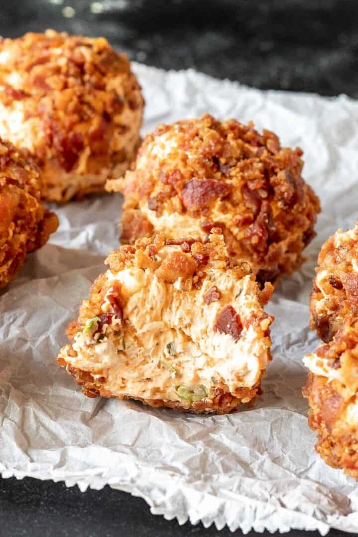 Keto Buffalo Chicken Fat Bombs with a bite taken out of it