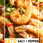 Keto Salt and Pepper Shrimp Pinterest Graphic