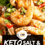 Keto Salt and Pepper Shrimp Pinterest Graphic