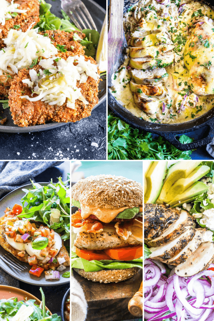 Gallery image with various Keto Chicken Breast Recipes 