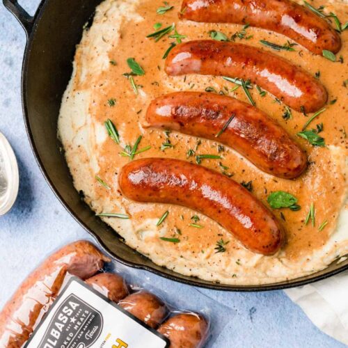 Keto Bangers and Mash 🥘 Cast Iron Keto
