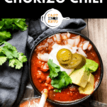 Keto Chorizo Chili Pinterest Pin