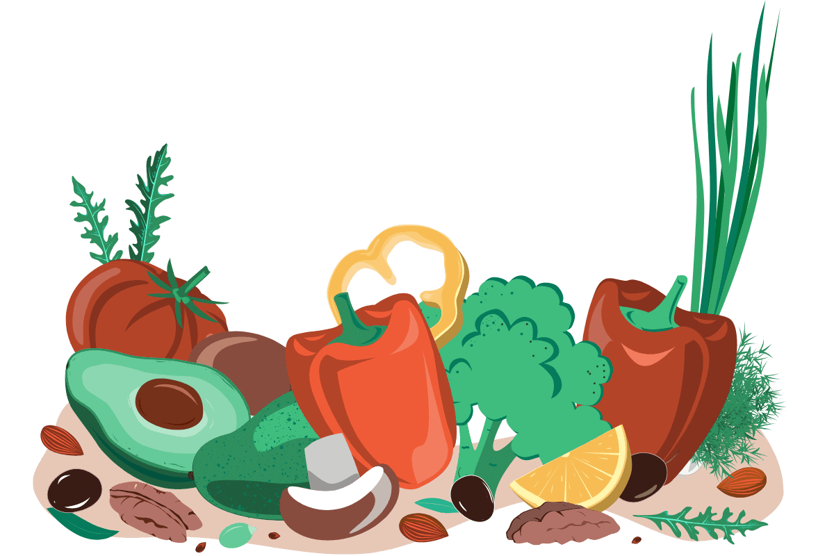 graphic of produce veggies