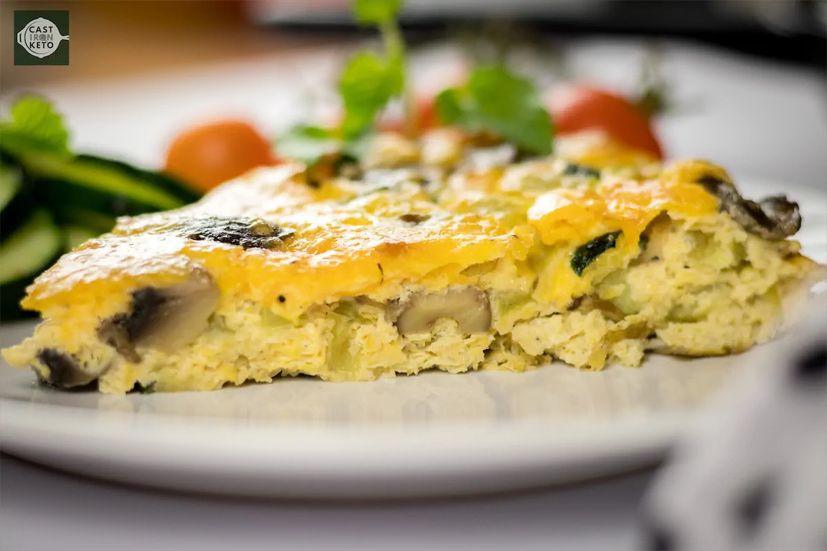 Baked and cut frittata recipe.