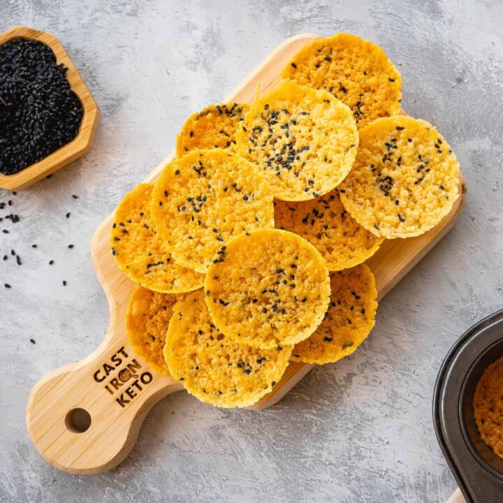 Keto Parmesan Crisps with Black Seeds 🧀 Cast Iron Keto