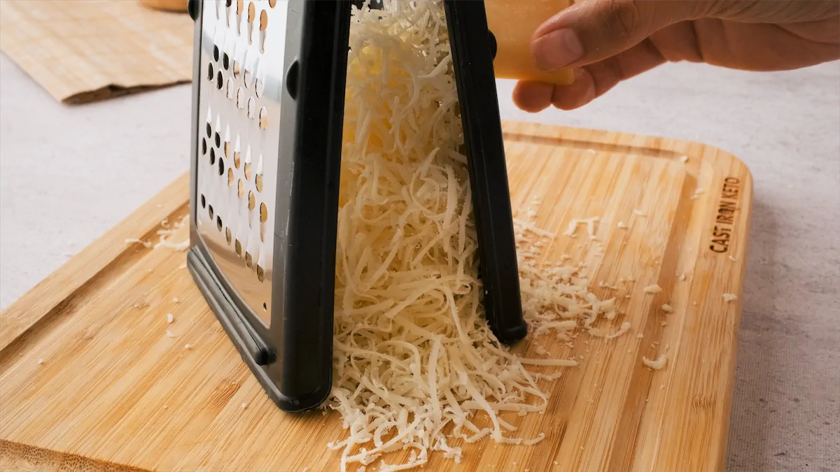Grated parmesan cheese.