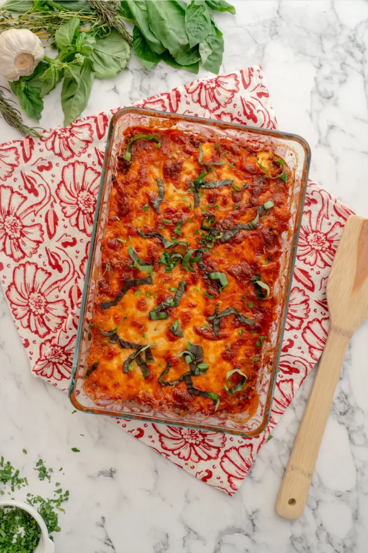 Cheesy eggplant lasagna.