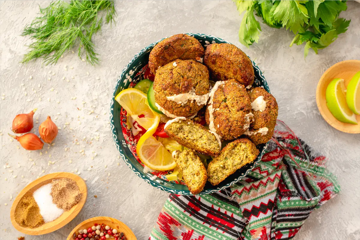 Homemade falafel recipe served in a bowl.
