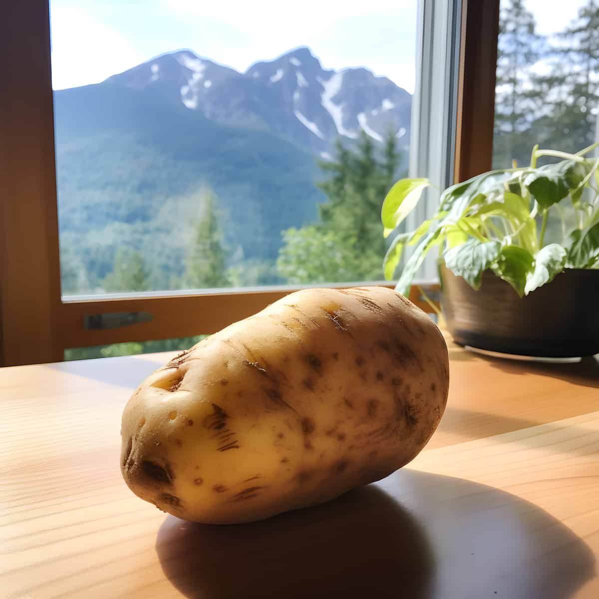 Alpine Russet Potatoes on a kitchen counter