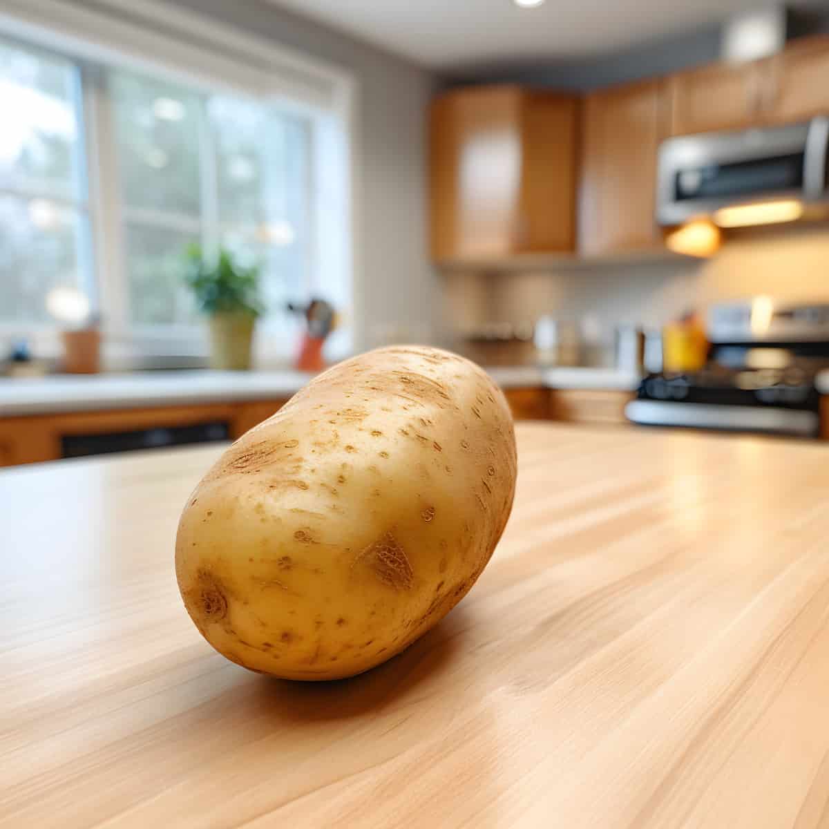 Amarilla Potatoes on a kitchen counter