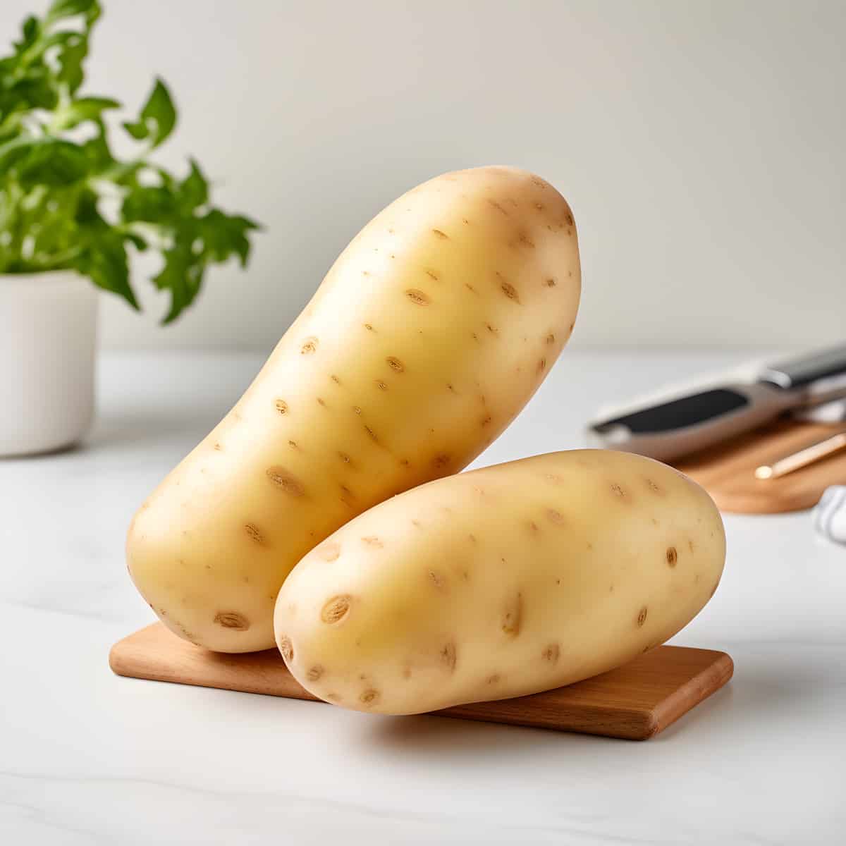Anya Potatoes on a kitchen counter
