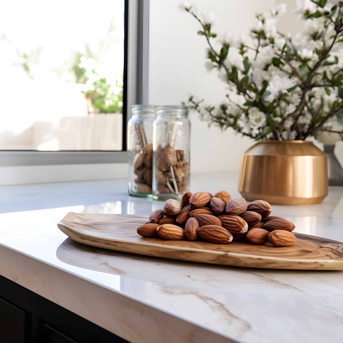Arabian Wild Almonds on a kitchen counter