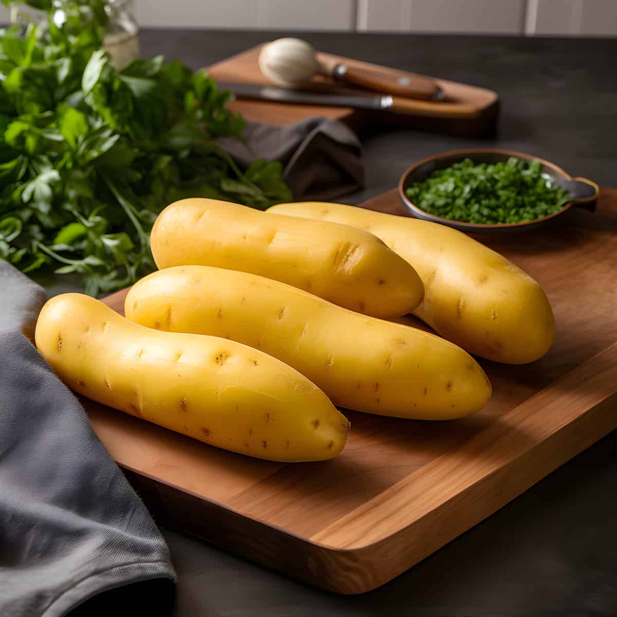 Austrian Crescent Potatoes on a kitchen counter