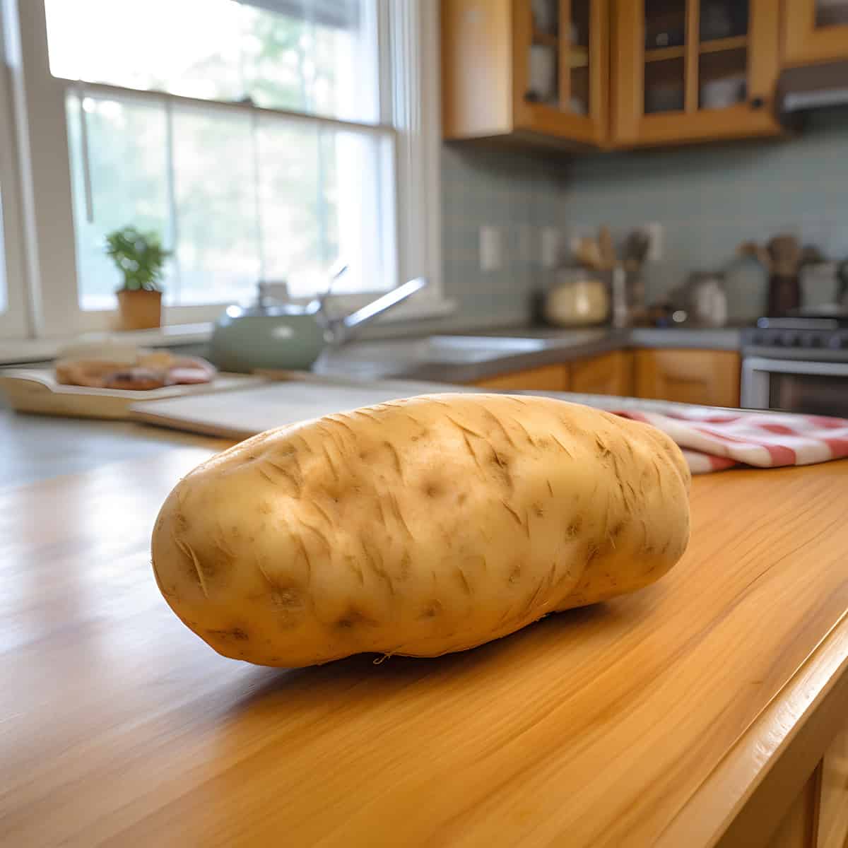 Bannock Russet Potatoes on a kitchen counter