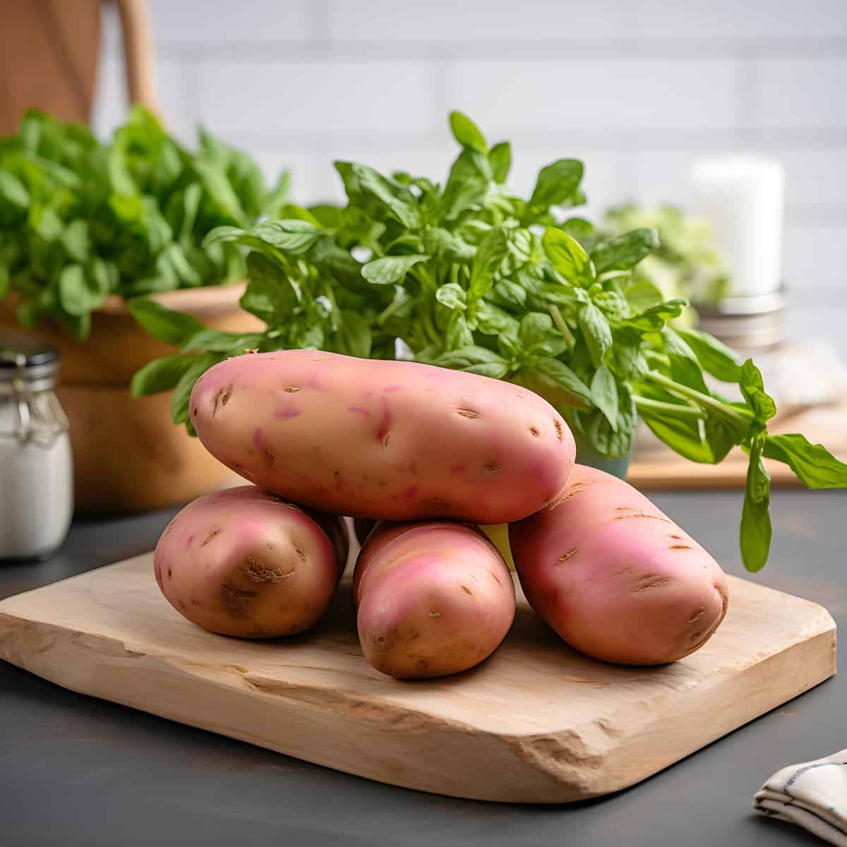 Bellarosa Potatoes on a kitchen counter