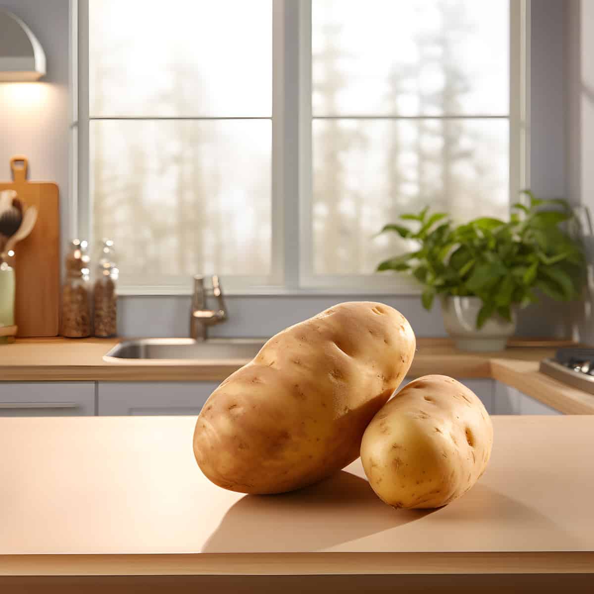 Brambory Potatoes on a kitchen counter