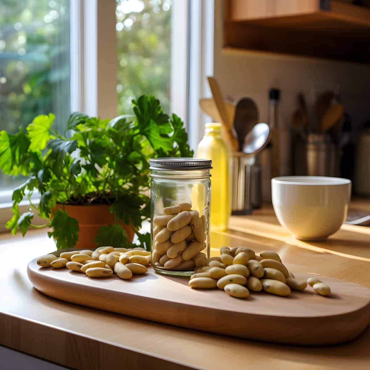 Butter Beans on a kitchen counter