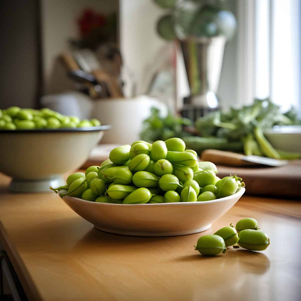 Cajan Peas on a kitchen counter