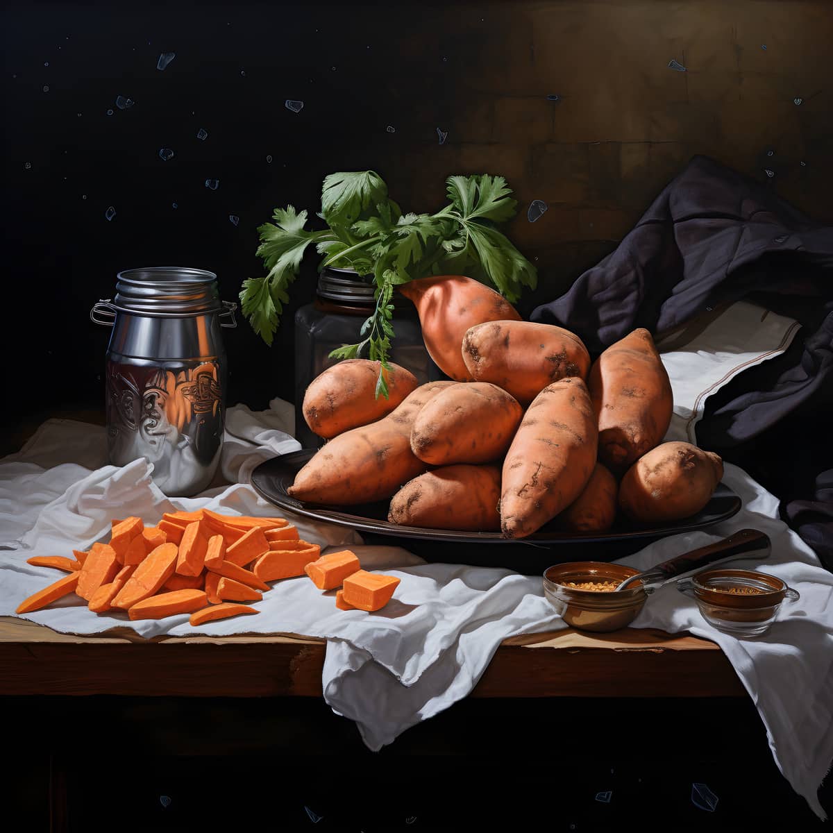 Campeon Sweet Potatoes on a kitchen counter