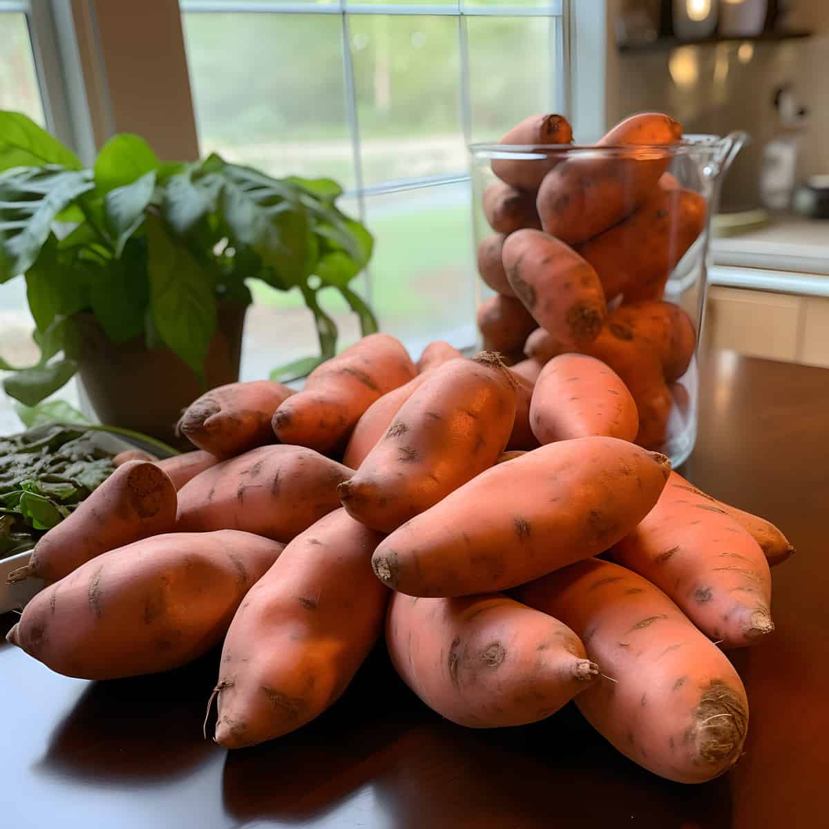 Carolina Bunch Sweet Potatoes on a kitchen counter