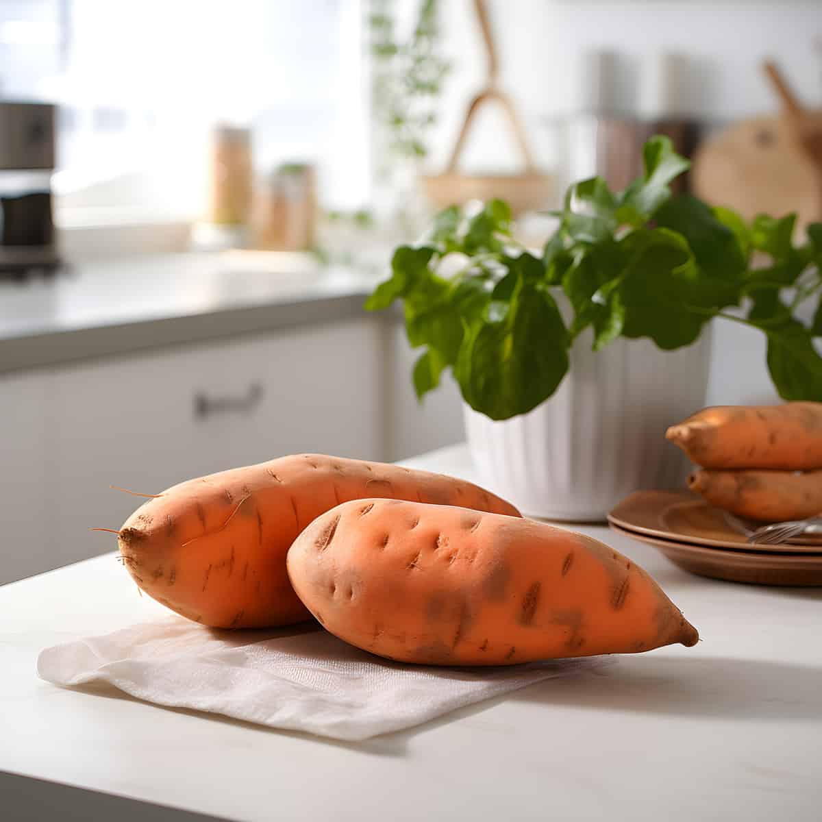 Caromex Sweet Potatoes on a kitchen counter