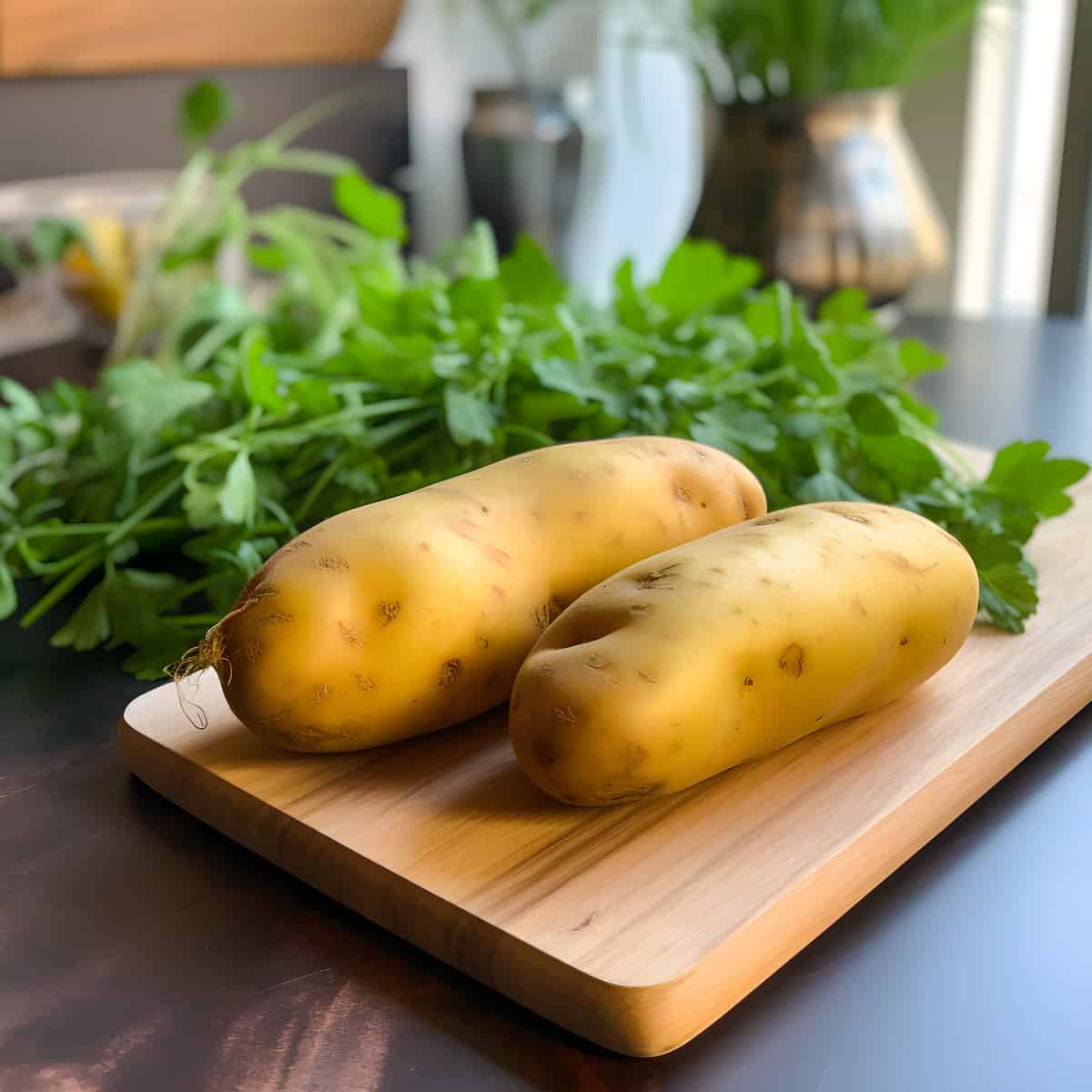 Charlotte Potatoes on a kitchen counter