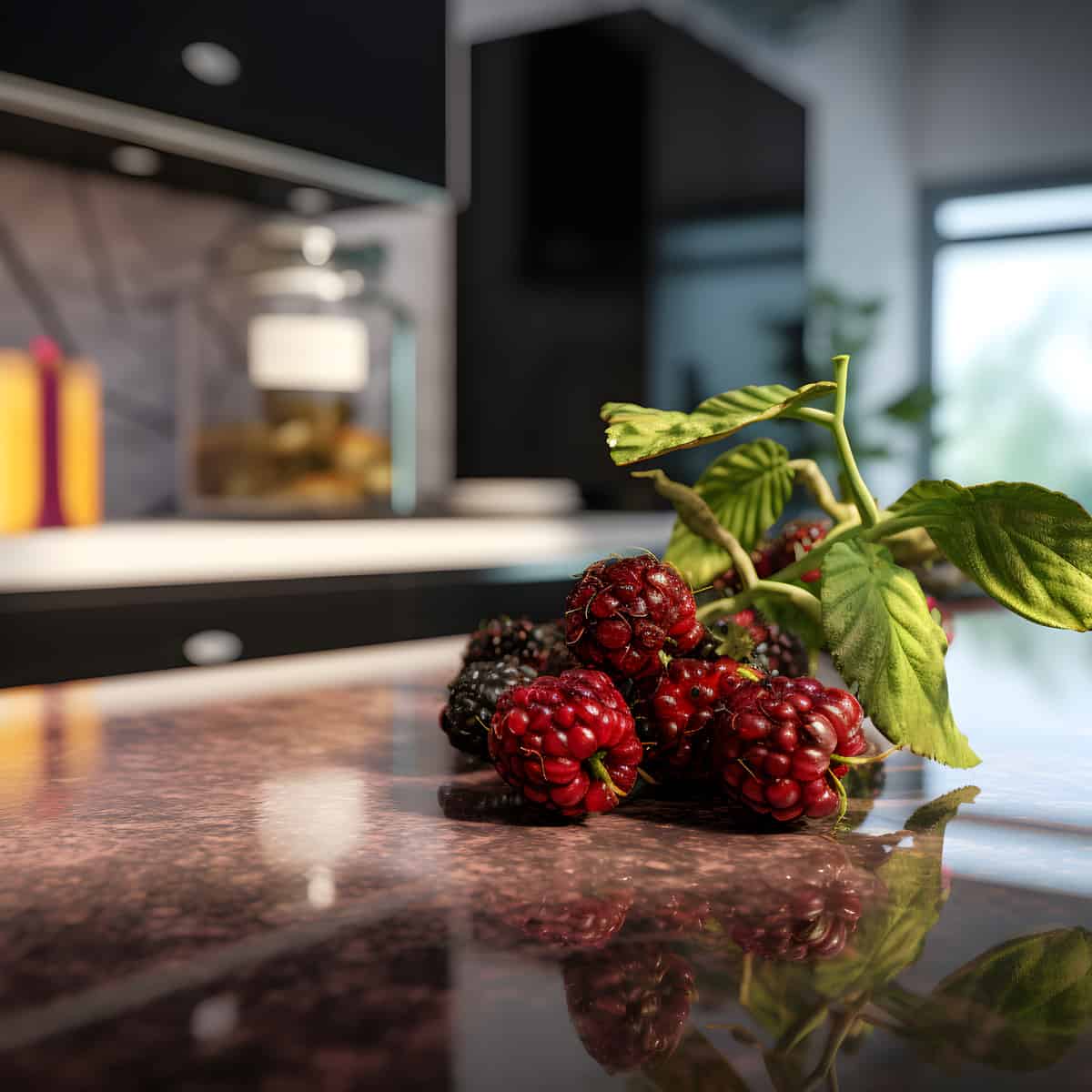 Chinese Bramble Berries on a kitchen counter