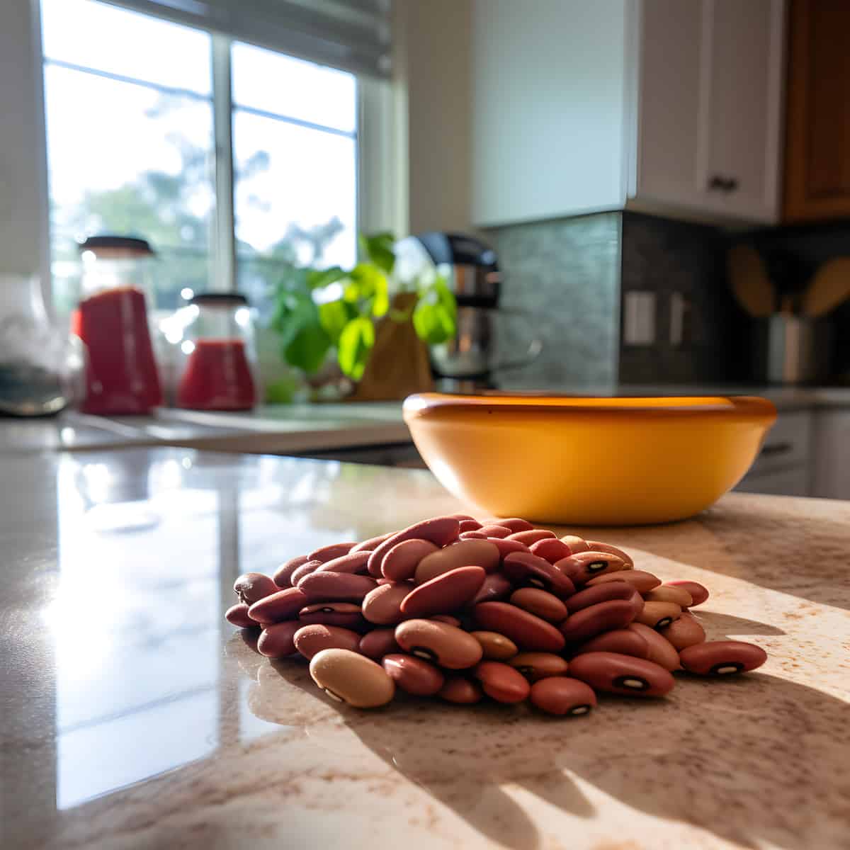 Cowitch Beans on a kitchen counter