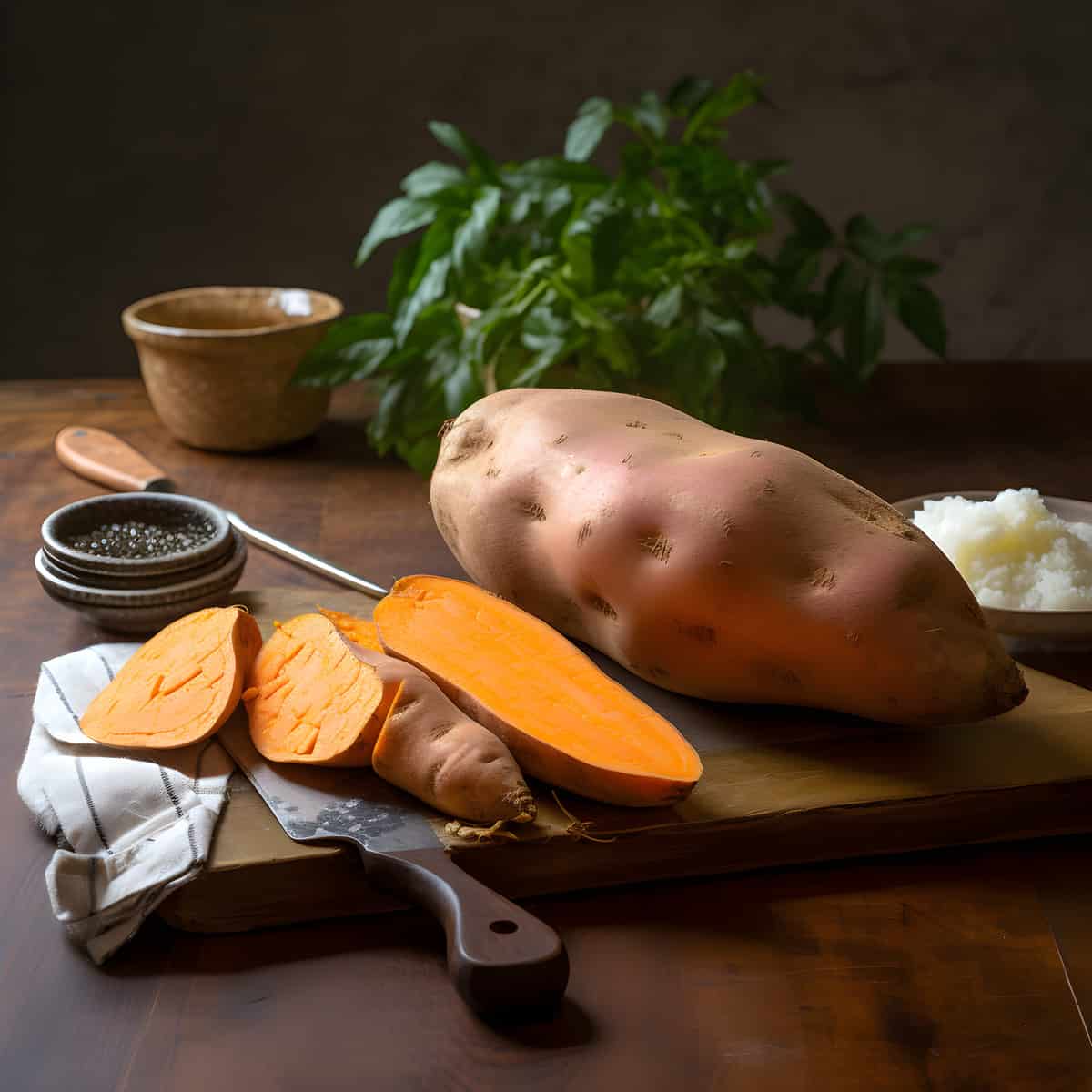 Creole Sweet Potatoes on a kitchen counter